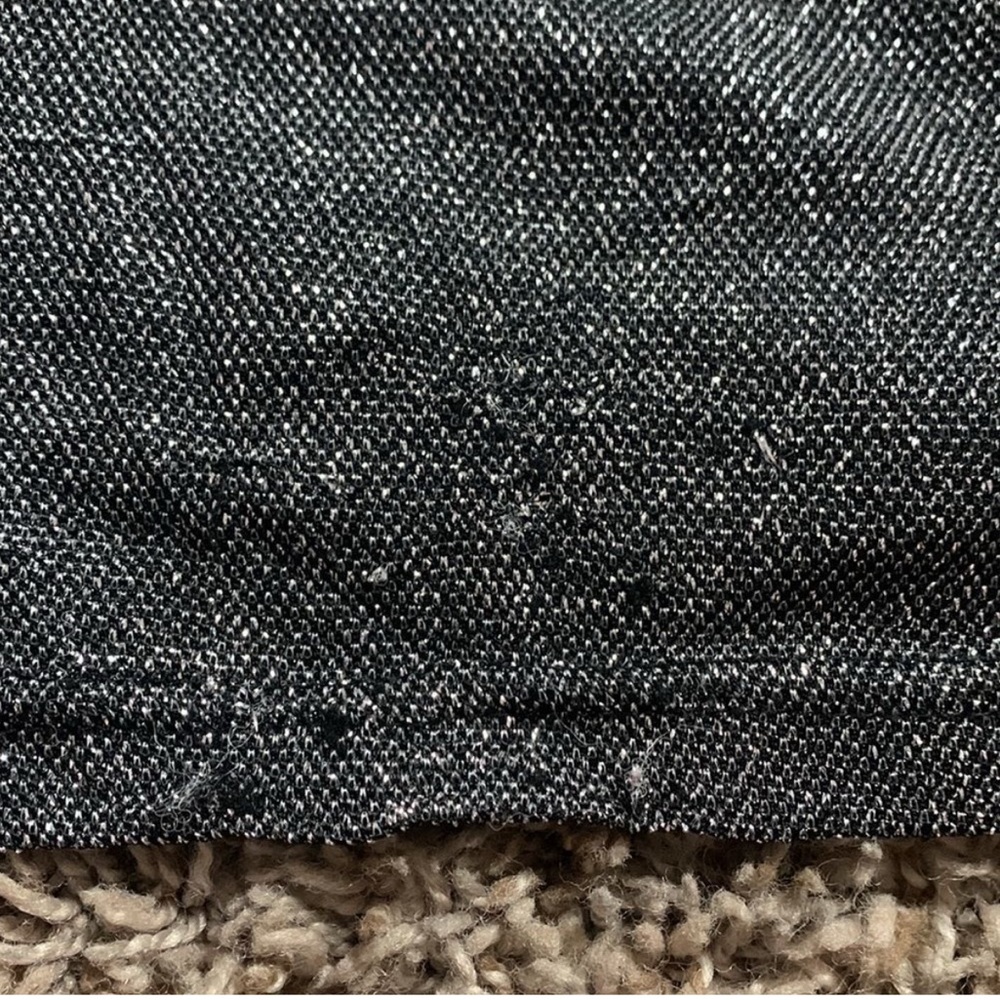 Heavenly VINTAGE Black & Silver Metallic Neck Tie 3/4 Sleeve Stretchy Top Small - Picture 7 of 7